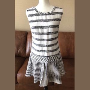 J.Crew Tweed-striped drop-waist dress | Sz 2